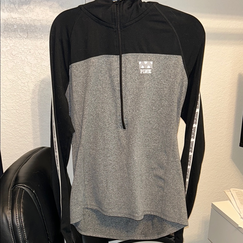 PINK Black and Gray Long Sleeve pullover